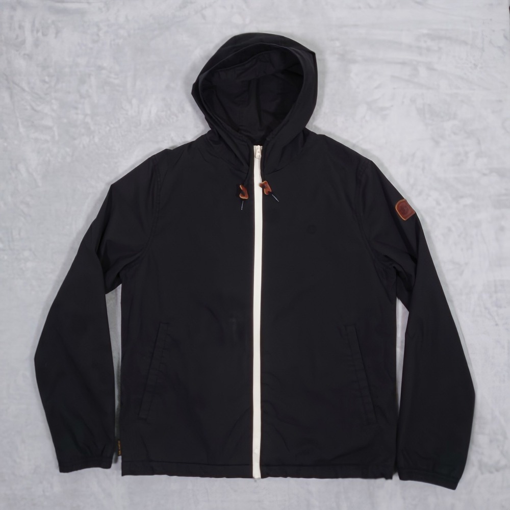 Element Wolfeboro Collection Jacket Mens M Black Canvas Hooded Zip Fleece Lined